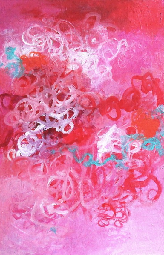 Pink 1, acrylic on canvas, 24" x 36", $1,050