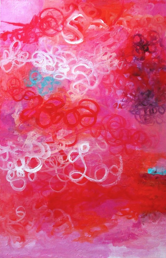 Pink 2, acrylic on canvas, 24" x 36", $1,050